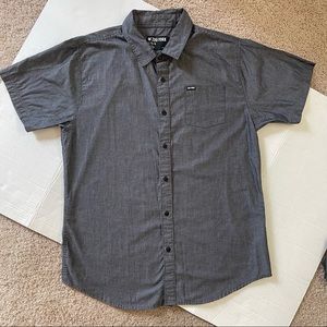 Zoo York Short Sleeve Gray Button Up Shirt, Size L